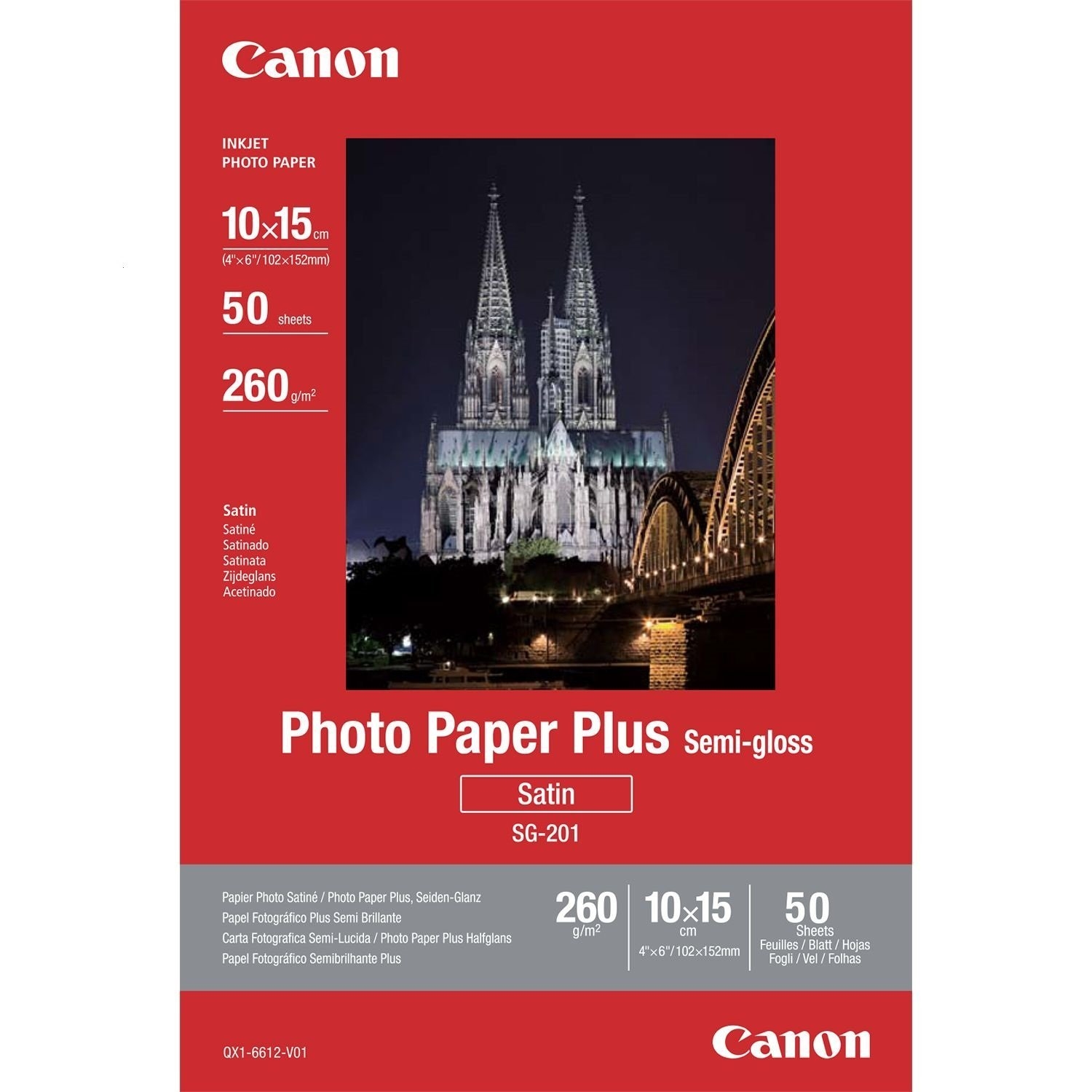Original Canon SG-201 260gsm A6 Photo Paper Plus - 50 Sheets (1686B015)