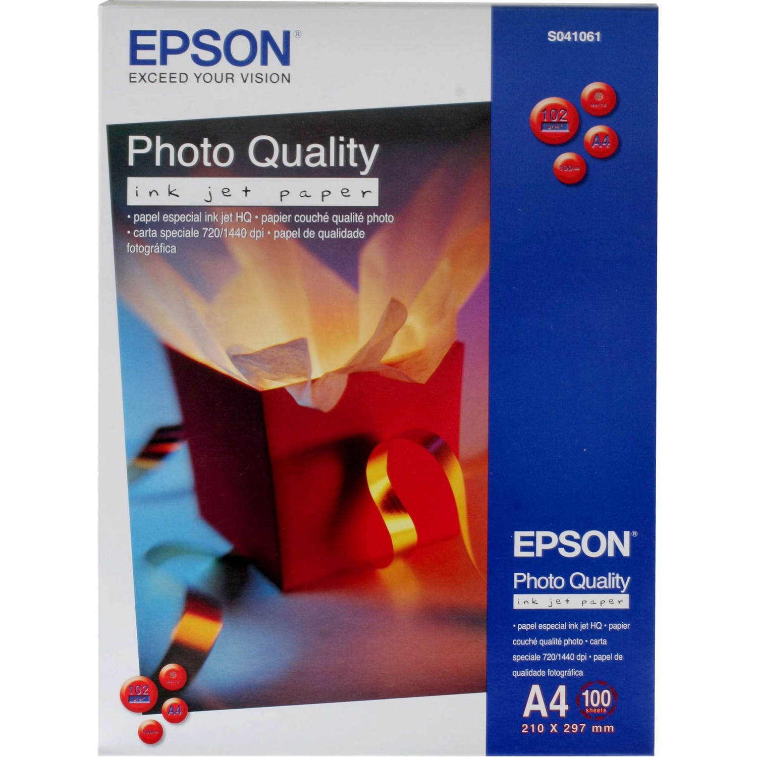 Original Epson S041061 104gsm A4 Inkjet Paper - 100 Sheets (C13S041061)