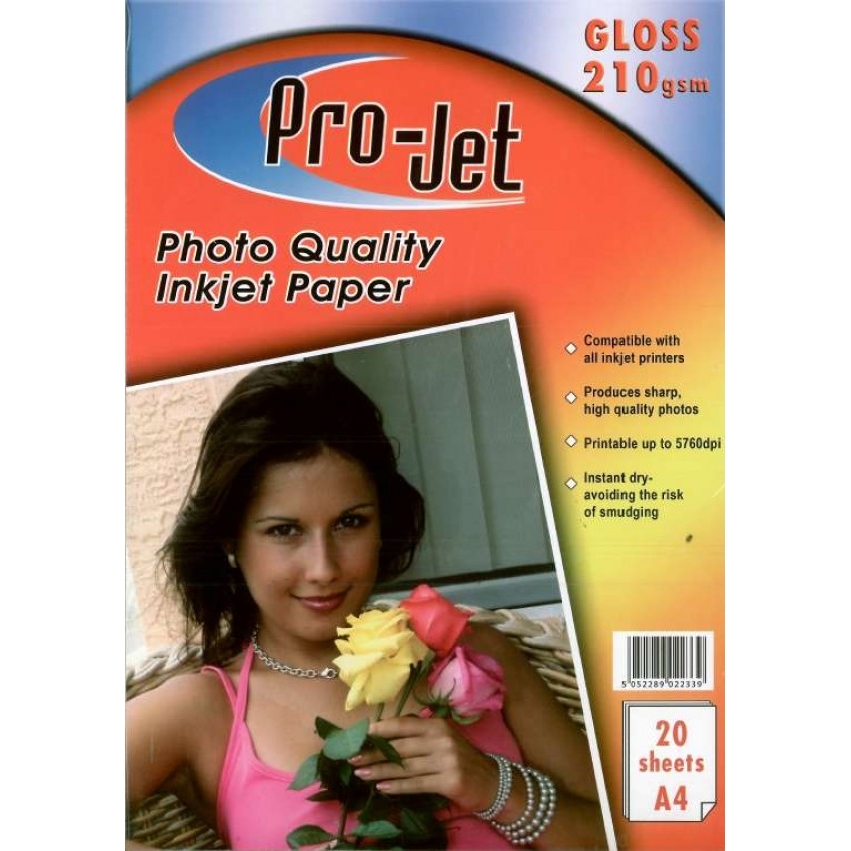 Original Pro-Jet Glossy A4 210gsm Photo Paper - 20 sheets
