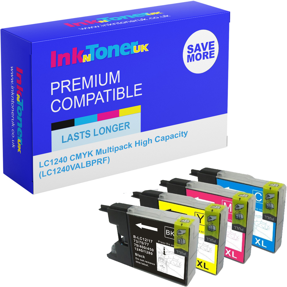 Premium Compatible Brother LC1240 CMYK Multipack High Capacity Ink Cartridges (LC1240VALBPRF)