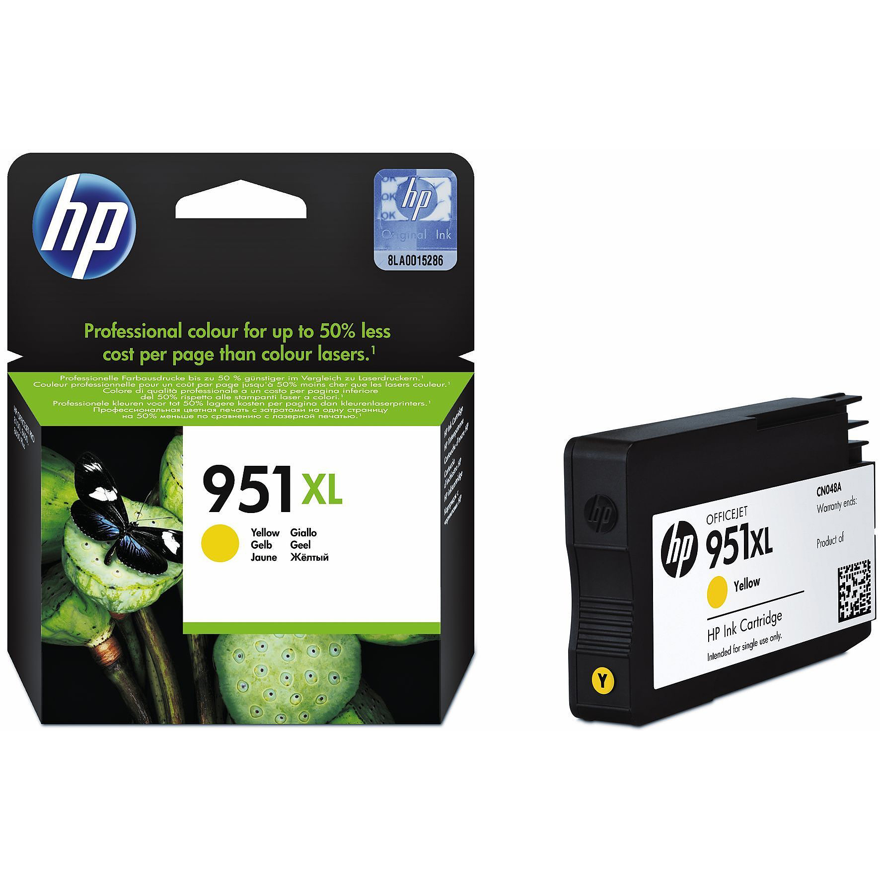 Original HP 951XL Yellow High Capacity Ink Cartridge (CN048AE)