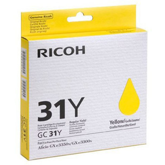 Original Ricoh GC31Y Yellow Gel Ink Cartridge (405691)