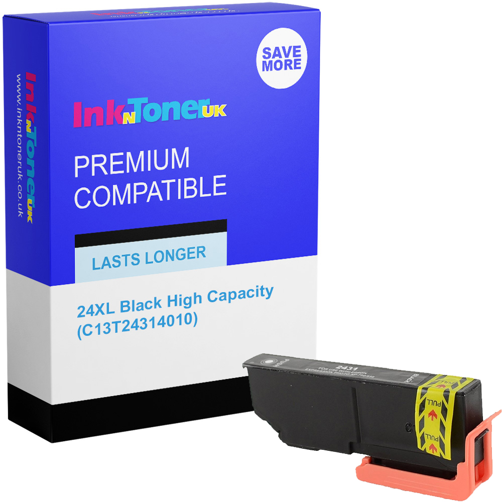 Premium Compatible Epson 24XL Black High Capacity Ink Cartridge (C13T24314010) T2431 Elephant