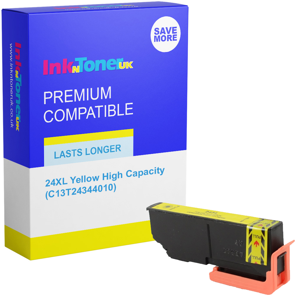 Premium Compatible Epson 24XL Yellow High Capacity Ink Cartridge (C13T24344010) T2434 Elephant