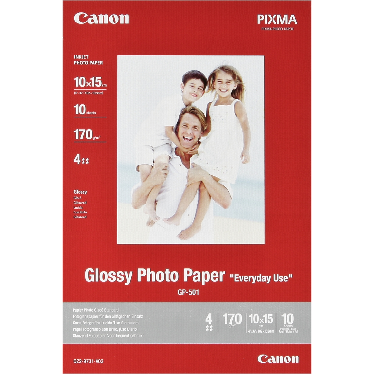 Original Canon GP-501 170gsm A6 Glossy Photo Paper - 10 Sheets (0775B005)