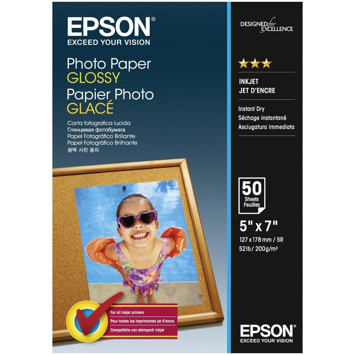 Original Epson S042545 200gsm 13 x 18cm Photo Paper - 40 Sheets (C13S042545)