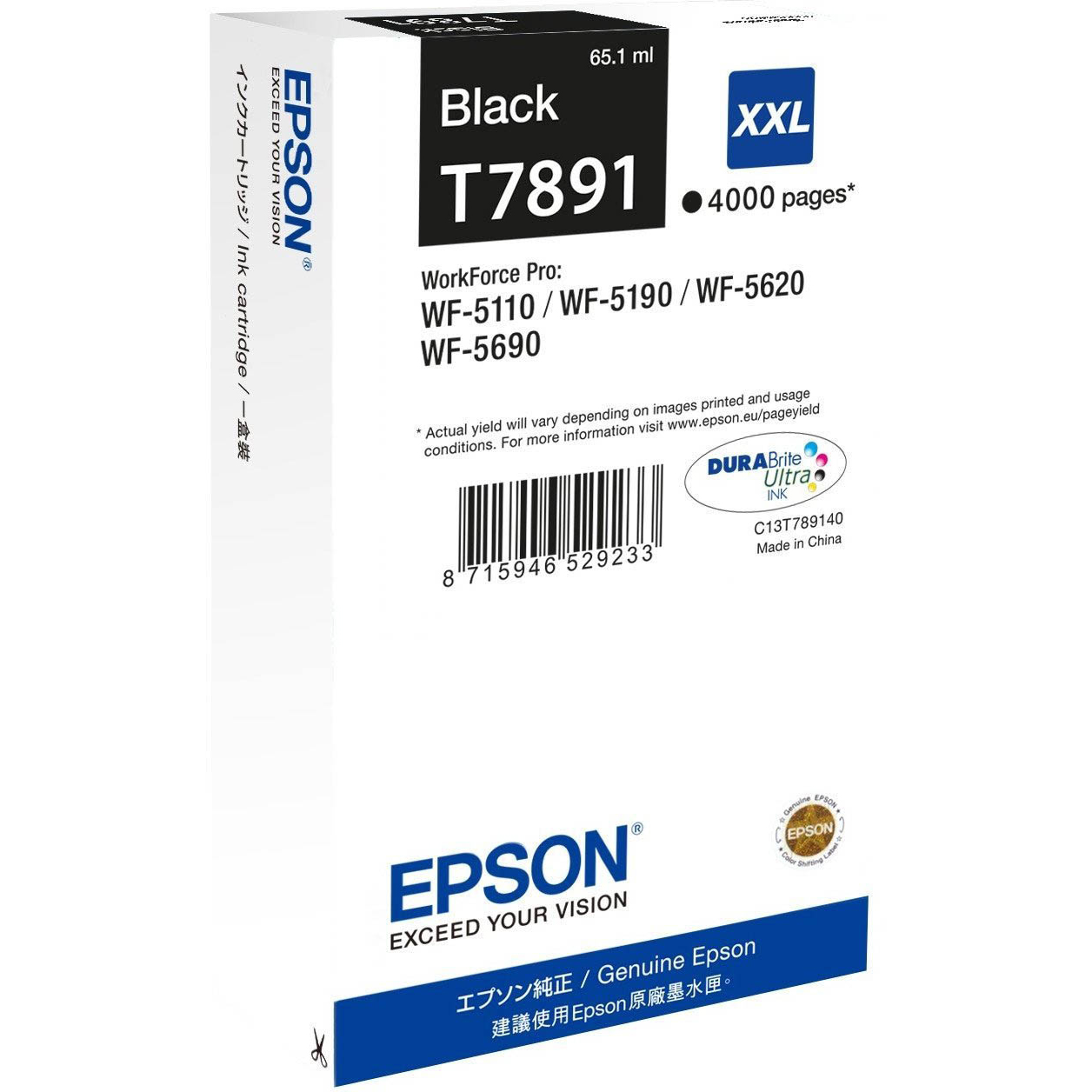 Original Epson T7891XXL Black Extra High Capacity Ink Cartridge (C13T789140)
