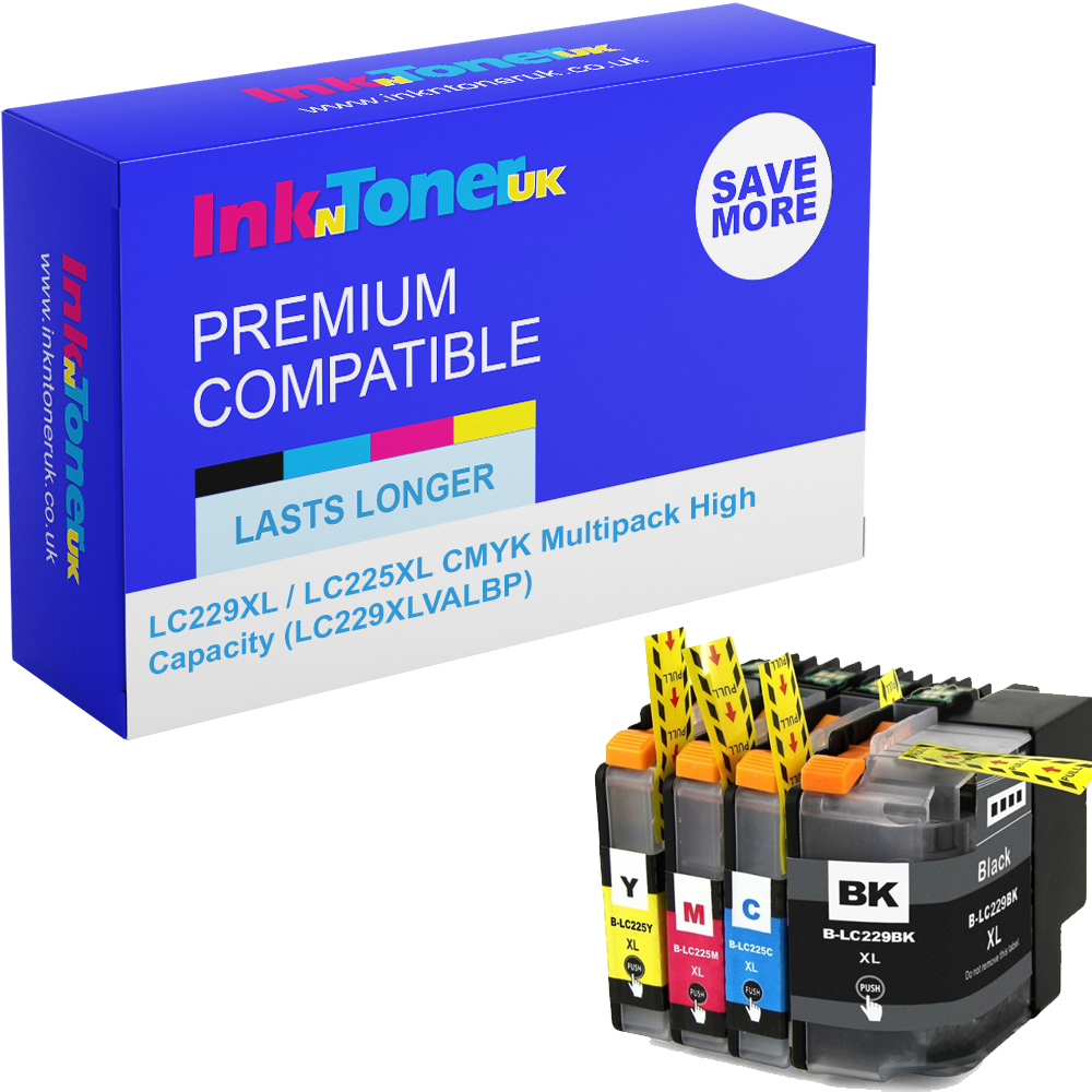 Premium Compatible Brother LC229XL / LC225XL CMYK Multipack High Capacity Ink Cartridges (LC229XLVALBP)