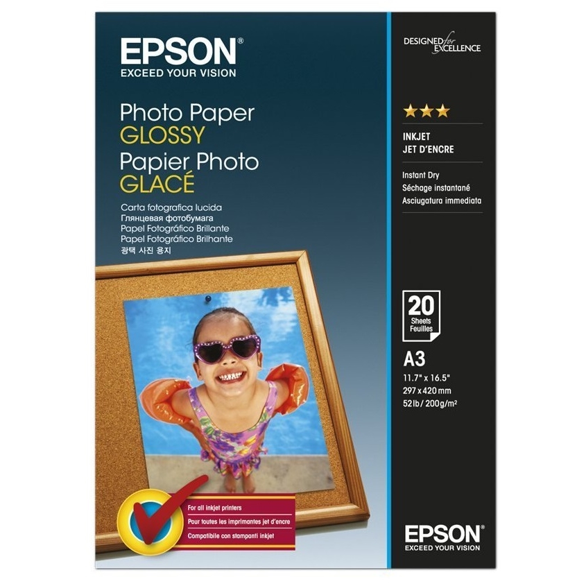 Original Epson S042536 200gsm A3 Photo Paper - 20 Sheets (C13S042536)