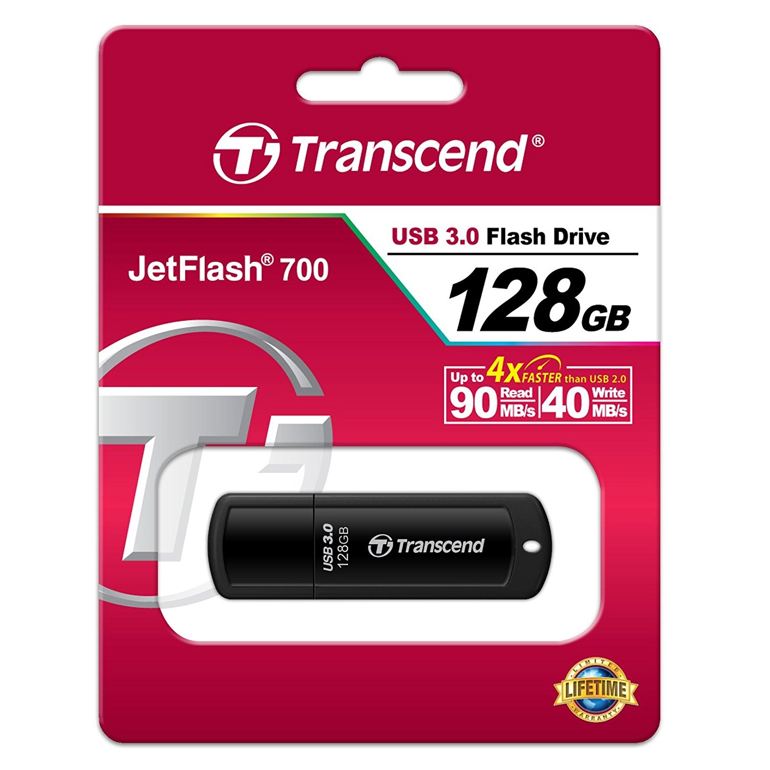 Original Transcend JetFlash 700 USB 3.0 Flash Drive (TS128GJF700)