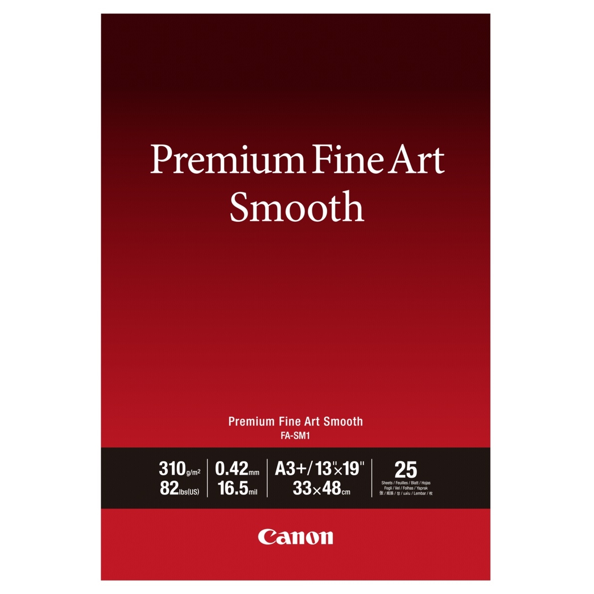 Original Canon FA-SM1 310gsm Premium Fine Art Smooth A3+ Cotton Matte Photo Paper - 25 Sheets (1711C004)