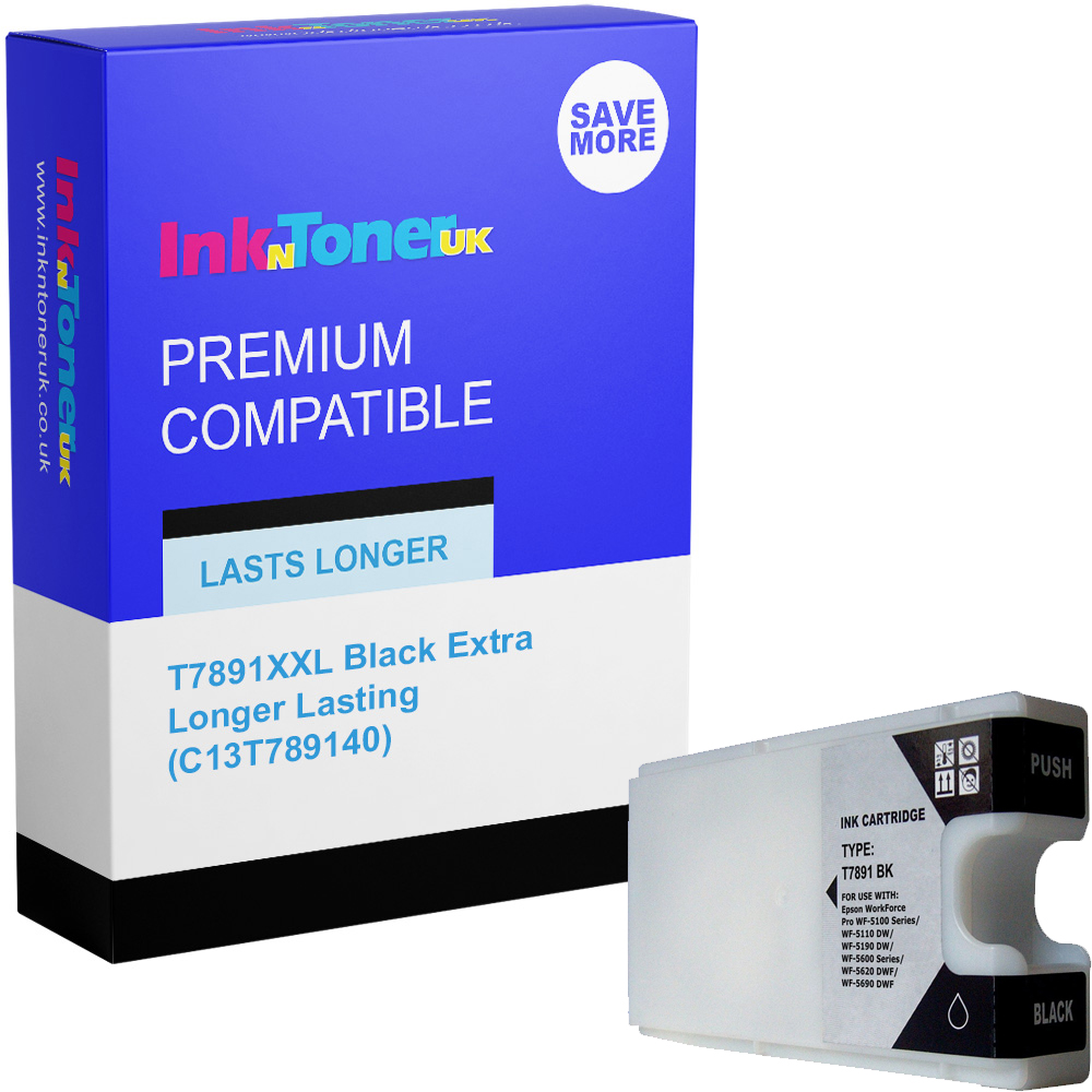 Premium Compatible Epson T7891XXL Black Extra Longer Lasting Ink Cartridge (C13T789140)