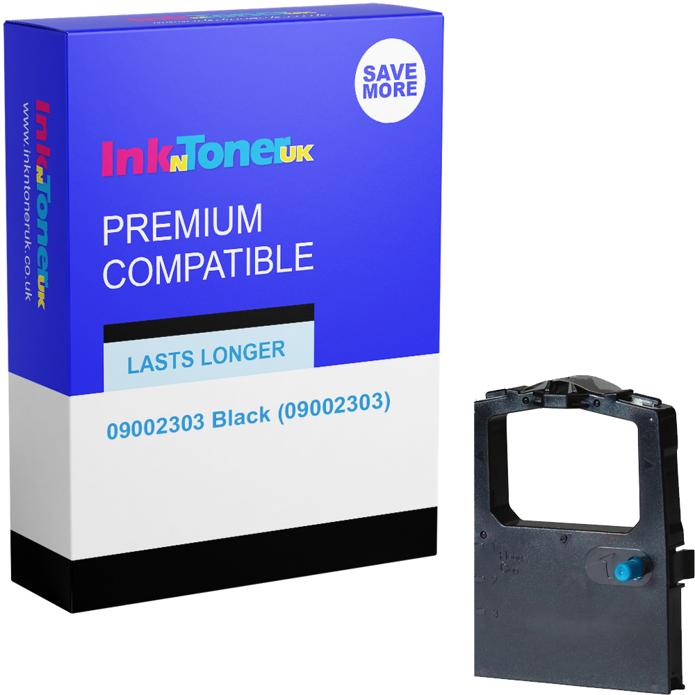 Premium Compatible OKI 09002303 Black Fabric Ink Ribbon (09002303)