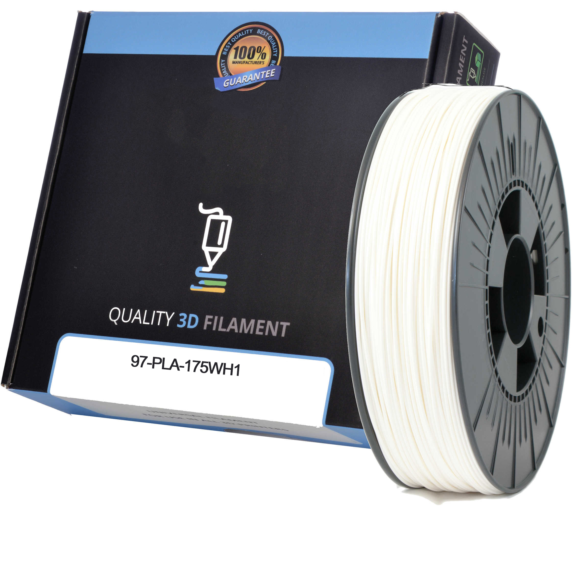 Premium Compatible PLA 1.75mm White 1kg 3D Filament (97-PLA-175WH1)