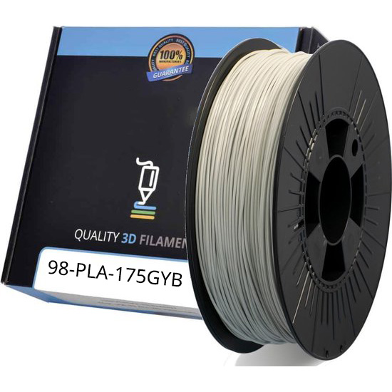 Premium Compatible PLA 1.75mm Light Grey 1kg 3D Filament (PLA175GYB)