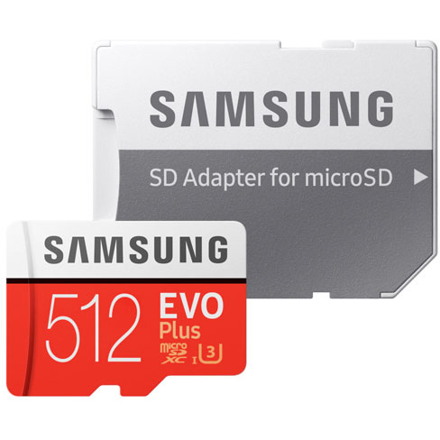 Original Samsung Evo Plus 512GB MicroSDXC Memory Card + SD Adaptor (MB-MC512HA/EU)