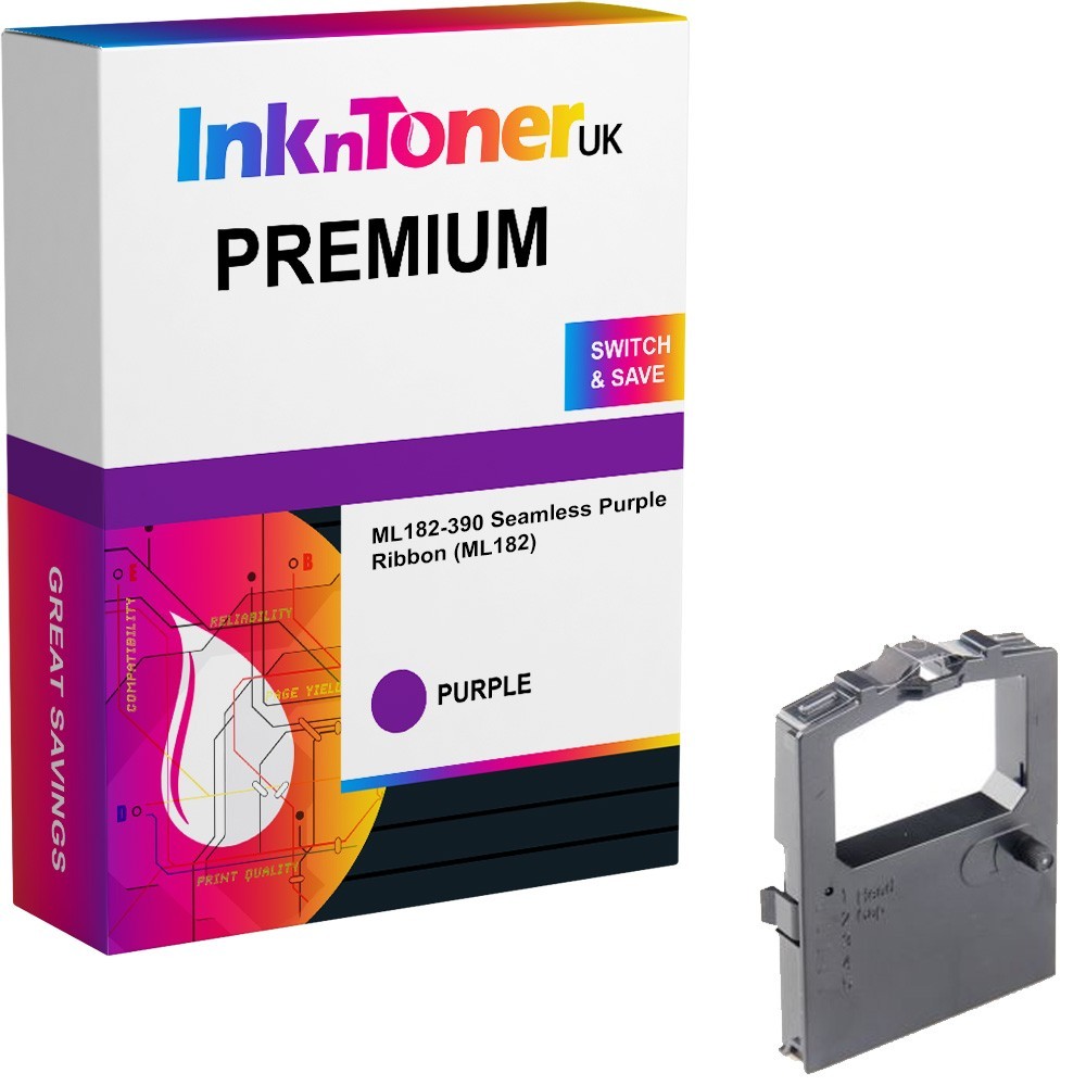 Premium Compatible OKI ML182-390 Seamless Purple Ribbon (ML182)