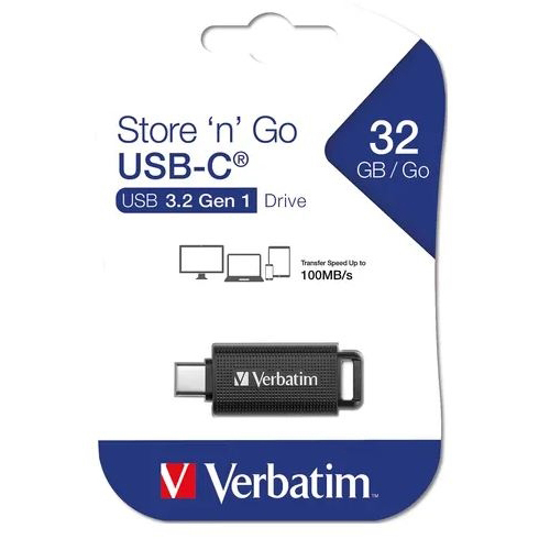 Original Verbatim Usb Drive 3.2 Gen 1 32Gb Retractable Usb-C (49457)