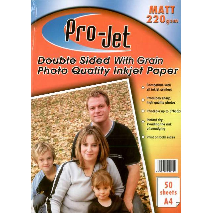 Original Pro-Jet A4 220gsm Matt Double Sided Photo Paper - 50 sheets
