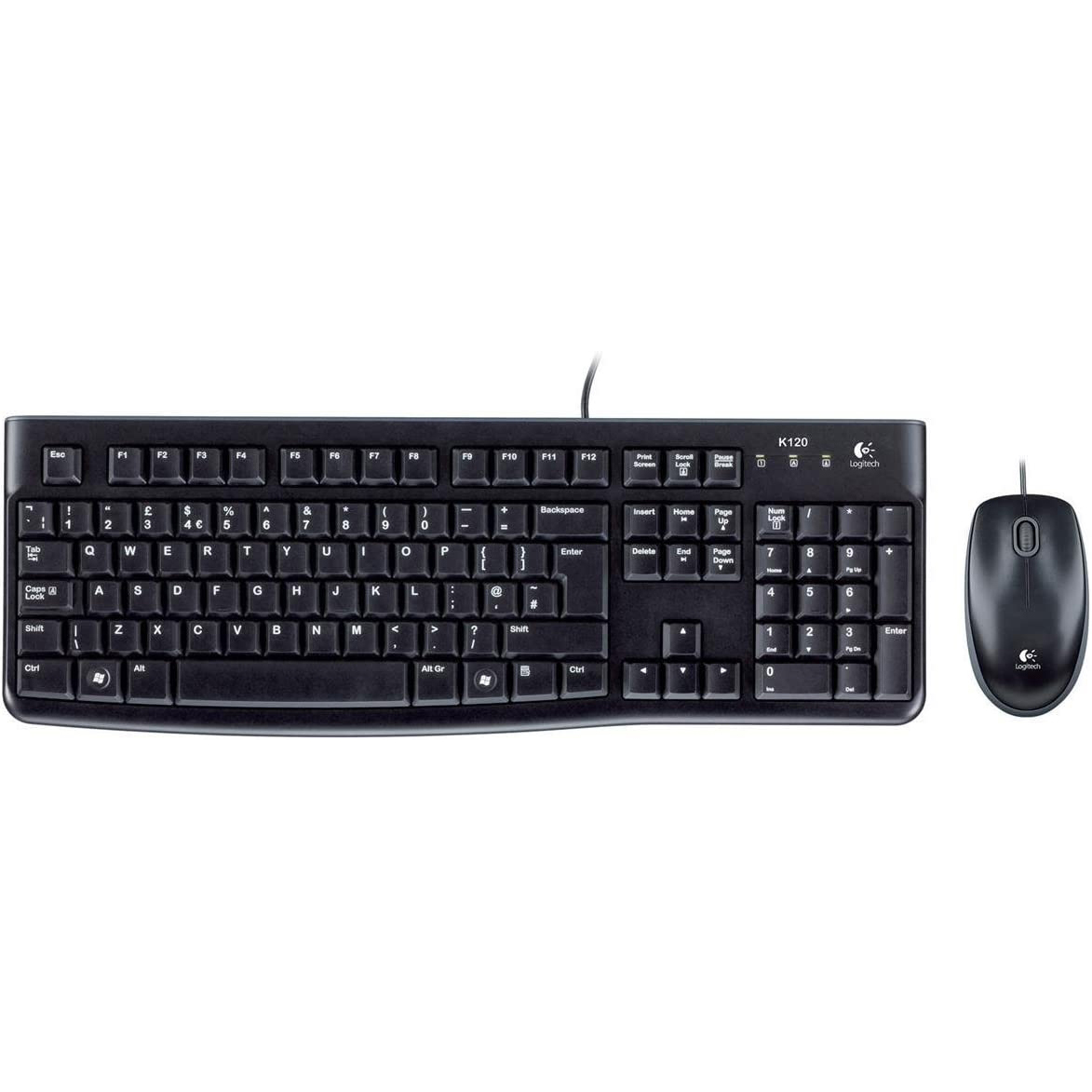 Original Logitech Desktop MK120 Keyboard & Mouse Set Black (920-002552)