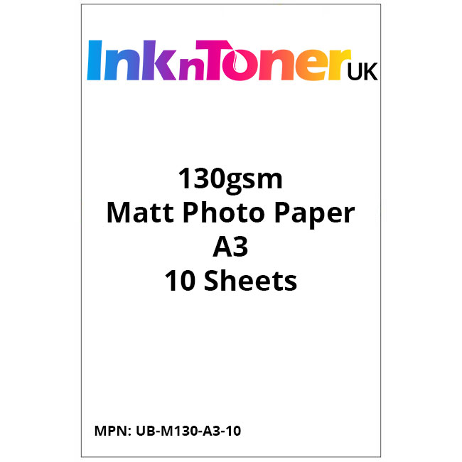 Premium Compatible A3 130gsm Matt Photo Paper - 10 sheets