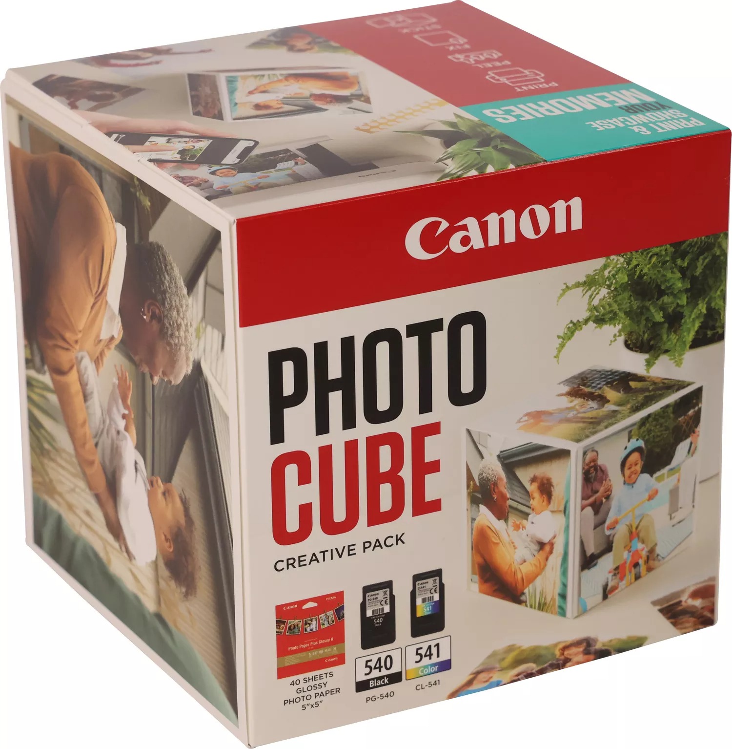 Original Canon PG-540 / CL-541 Photo Cube Ink Cartridges & Glossy Photo Paper Pack Blue (5225B017)