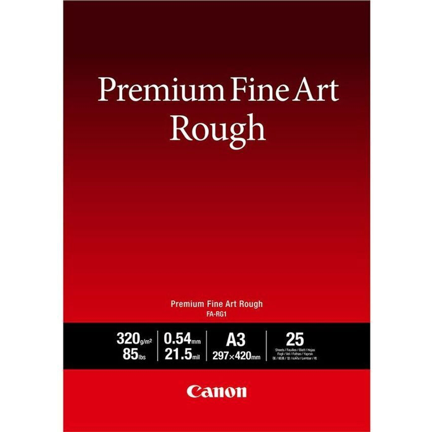 Original Canon Fa-Rg1A3 A3 Premium Fine Art Rough Paper 25 Sheets - (4562C003)