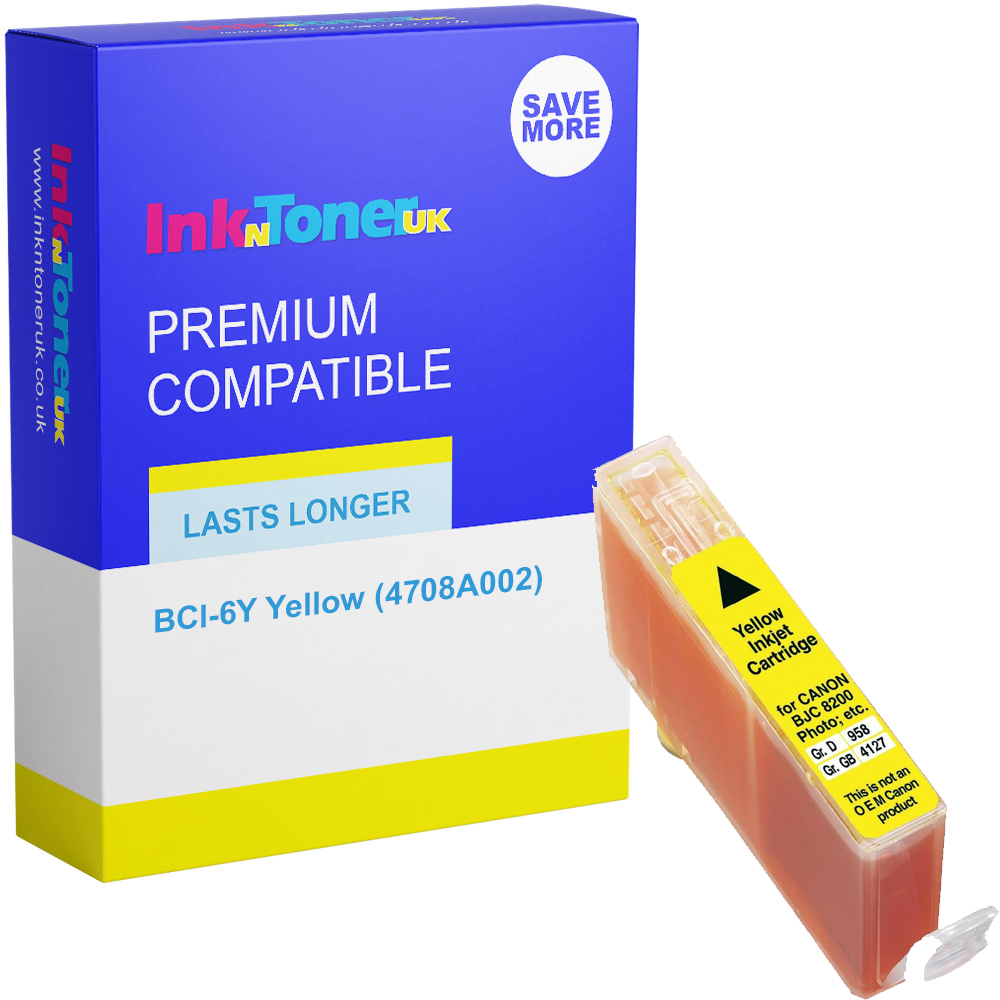 Premium Compatible Canon BCI-6Y Yellow Ink Cartridge (4708A002)