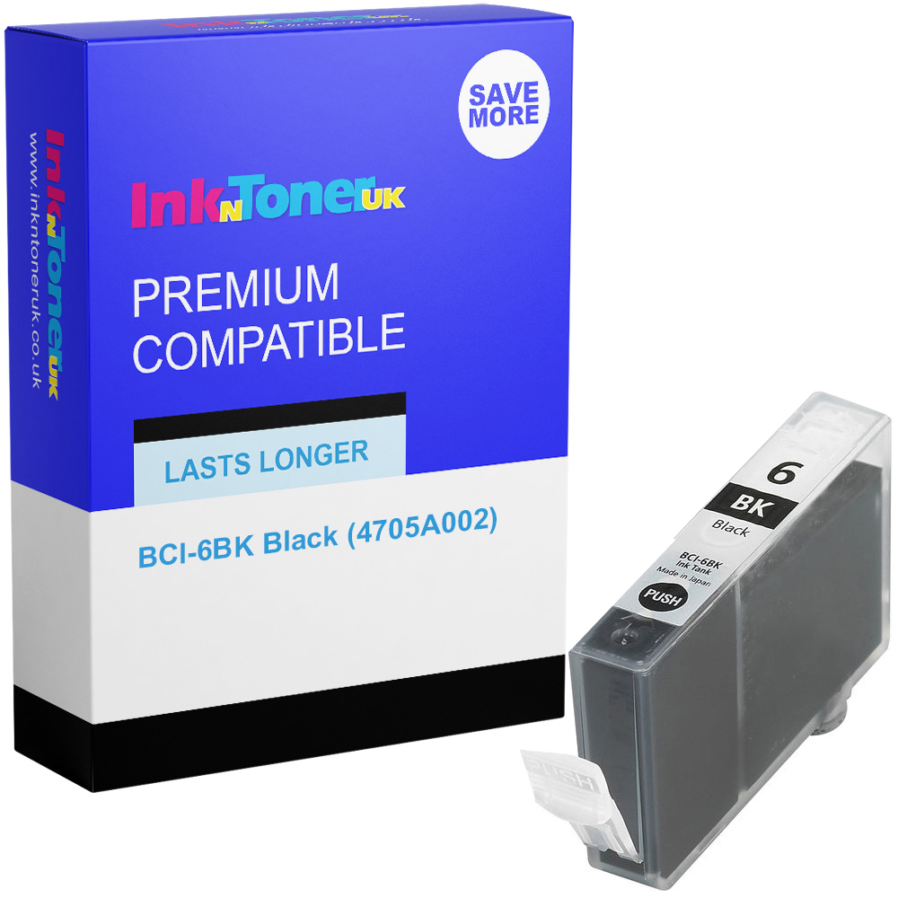 Premium Compatible Canon BCI-6BK Black Ink Cartridge (4705A002)