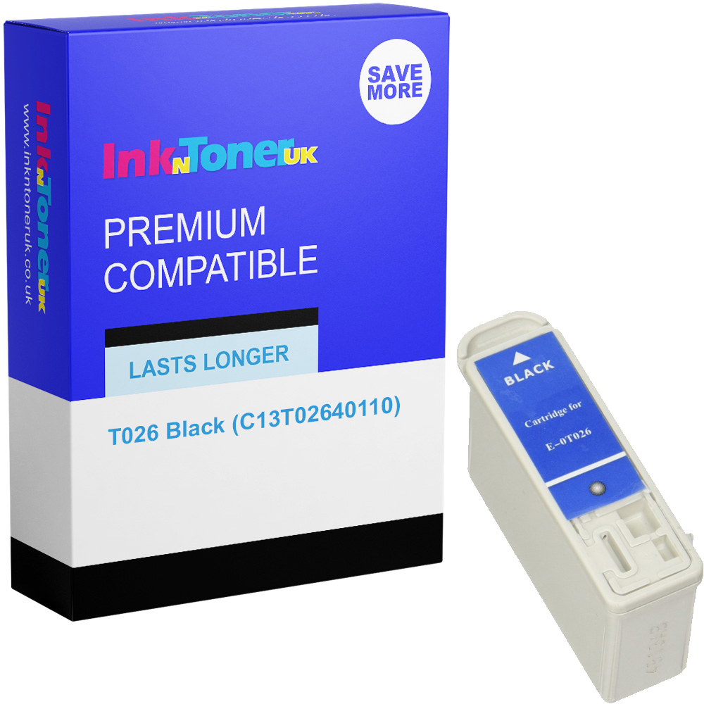 Premium Compatible Epson T026 Black Ink Cartridge (C13T02640110)