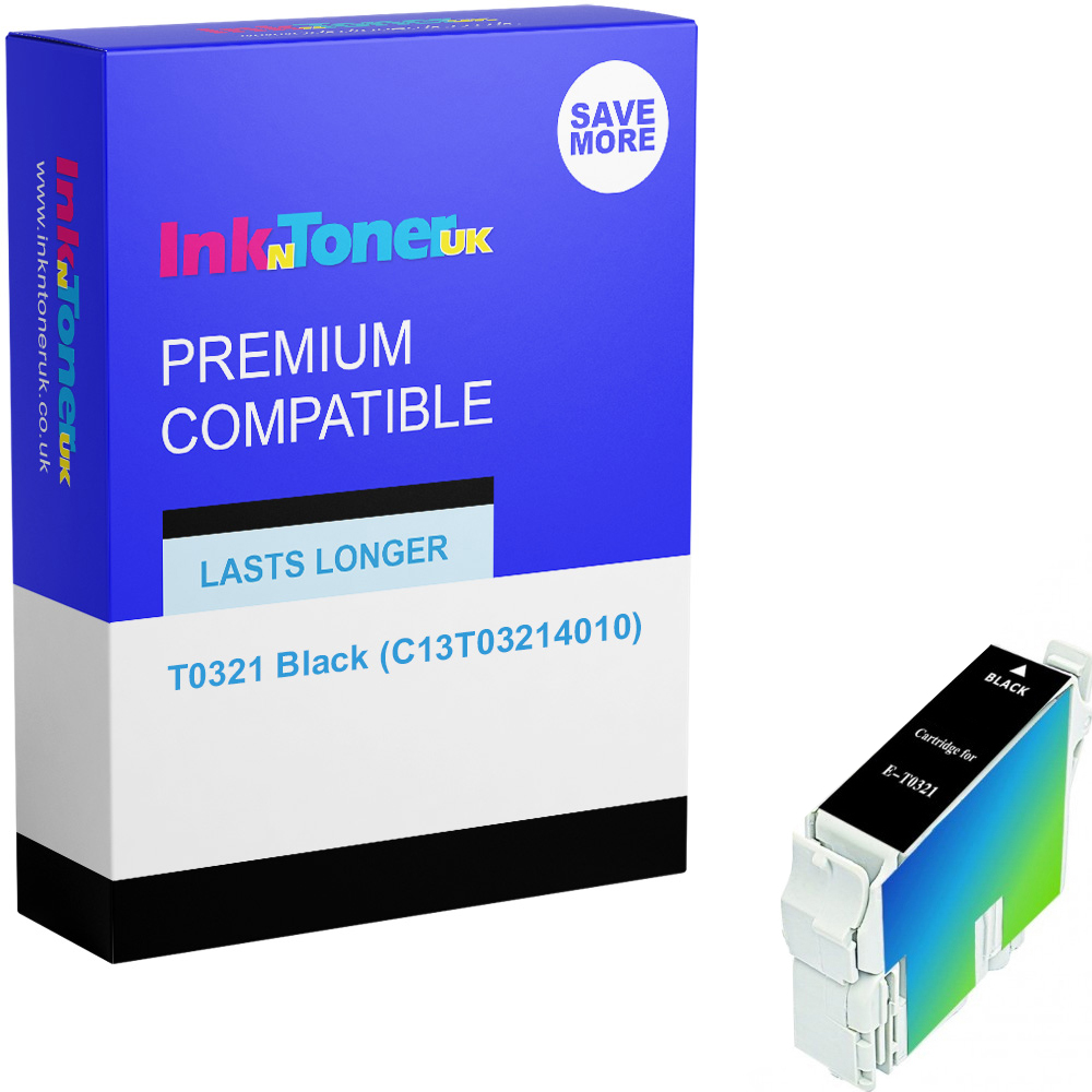Premium Compatible Epson T0321 Black Ink Cartridge (C13T03214010)