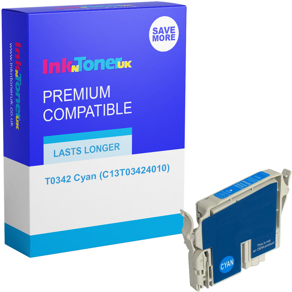 Premium Compatible Epson T0342 Cyan Ink Cartridge (C13T03424010)