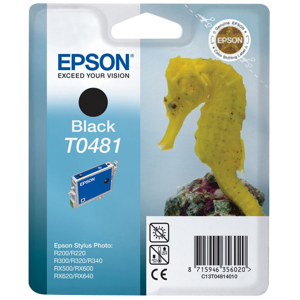 Original Epson T0481 Black Ink Cartridge (C13T04814010) Seahorse