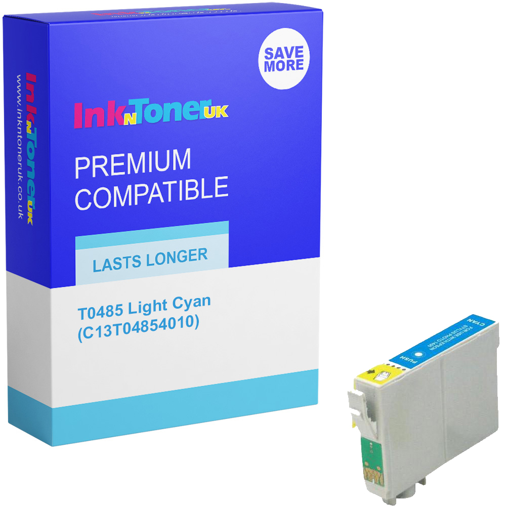 Premium Compatible Epson T0485 Light Cyan Ink Cartridge (C13T04854010) Seahorse