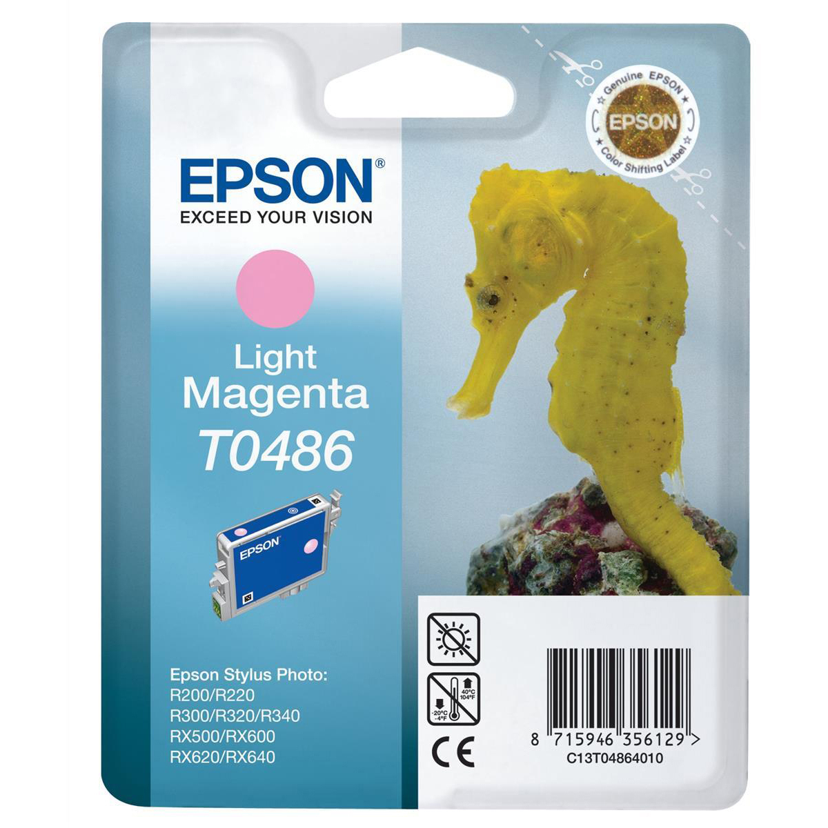 Original Epson T0486 Light Magenta Ink Cartridge (C13T04864010) Seahorse