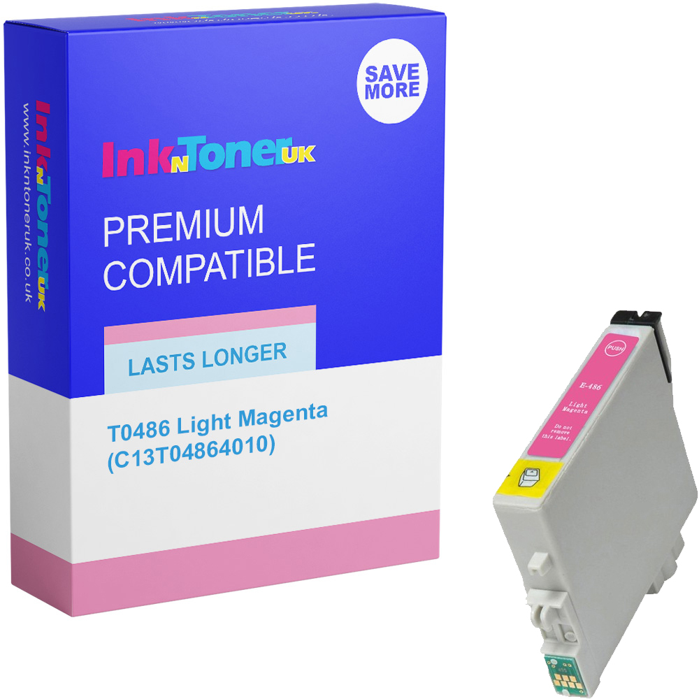 Premium Compatible Epson T0486 Light Magenta Ink Cartridge (C13T04864010) Seahorse
