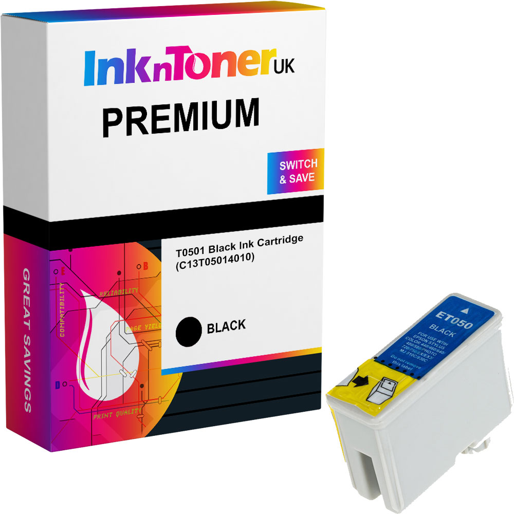 Premium Compatible Epson T0501 Black Ink Cartridge (C13T05014010)