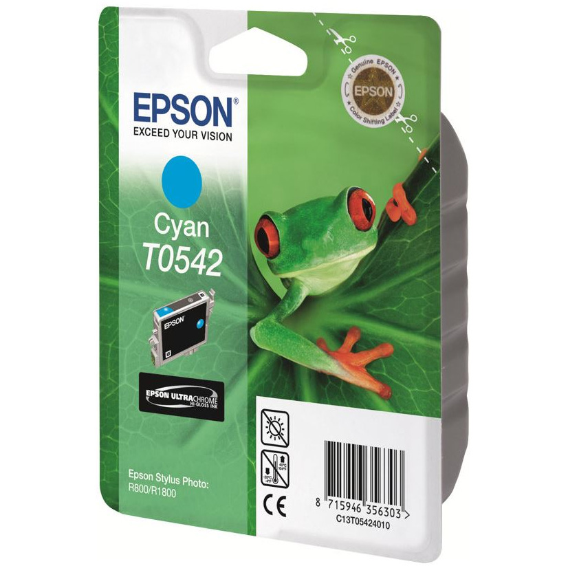 Original Epson T0542 Cyan Ink Cartridge (C13T05424010) Frog