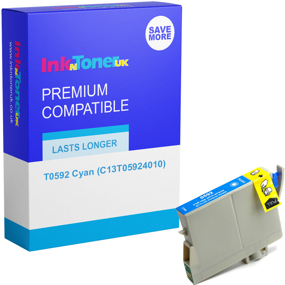 Premium Compatible Epson T0592 Cyan Ink Cartridge (C13T05924010) Lily