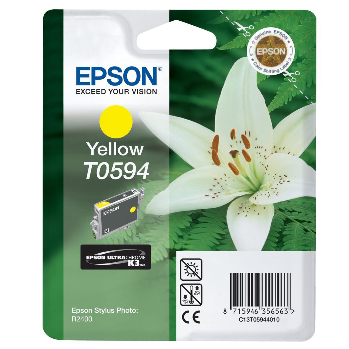 Original Epson T0594 Yellow Ink Cartridge (C13T05944010) Lily