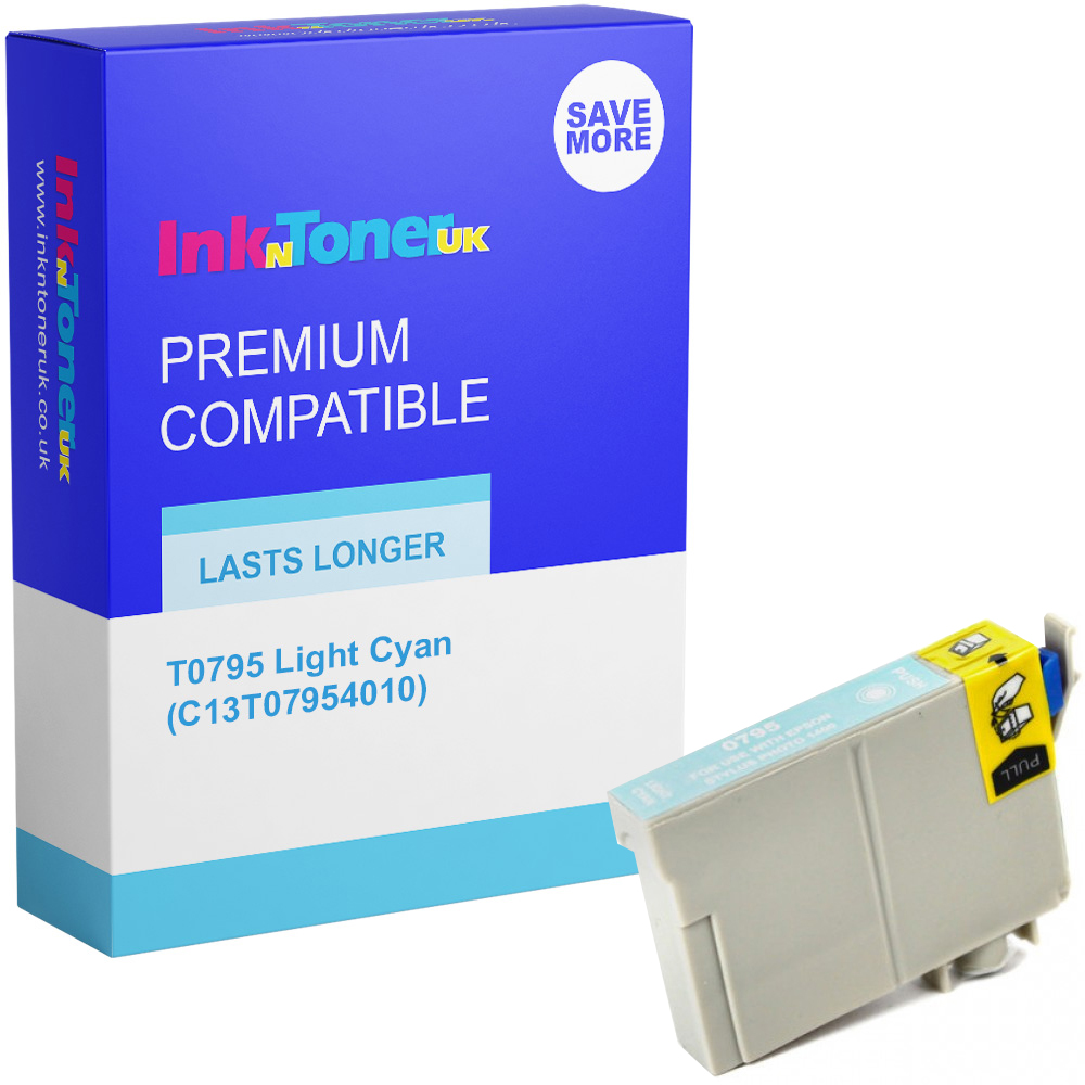 Premium Compatible Epson T0795 Light Cyan Ink Cartridge (C13T07954010) Owl