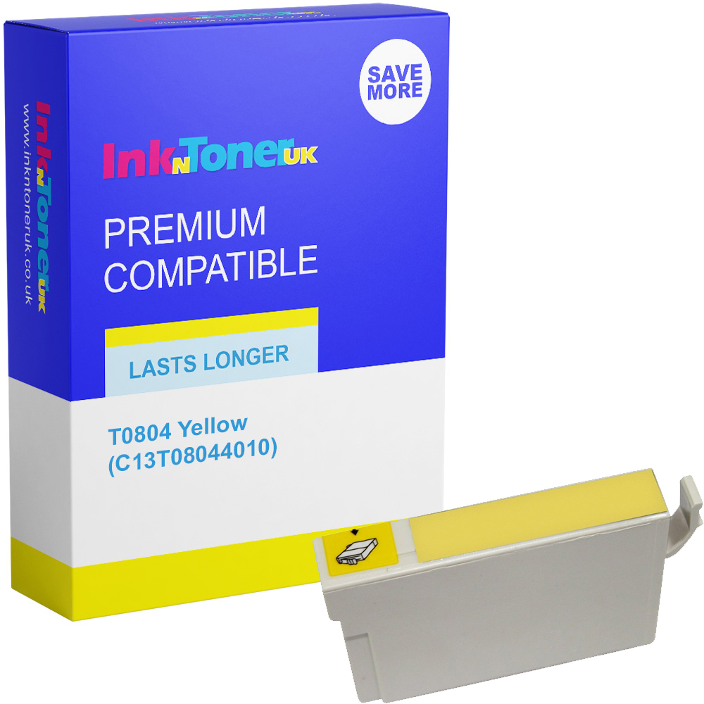 Premium Compatible Epson T0804 Yellow Ink Cartridge (C13T08044010) Hummingbird