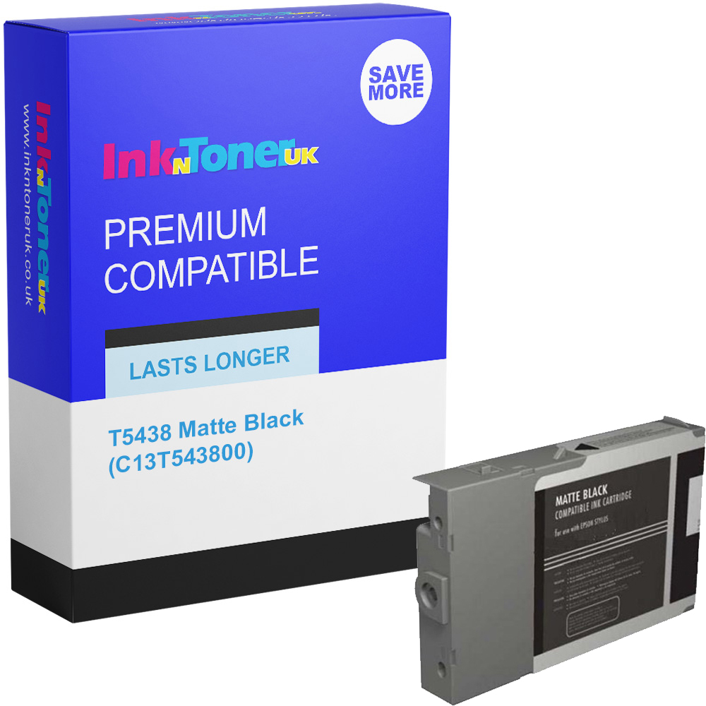 Premium Compatible Epson T5438 Matte Black Ink Cartridge (C13T543800)
