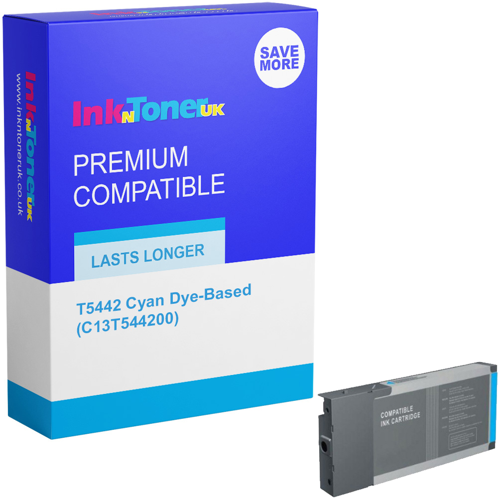 Premium Compatible Epson T5442 Cyan Dye-Based Ink Cartridge (C13T544200)