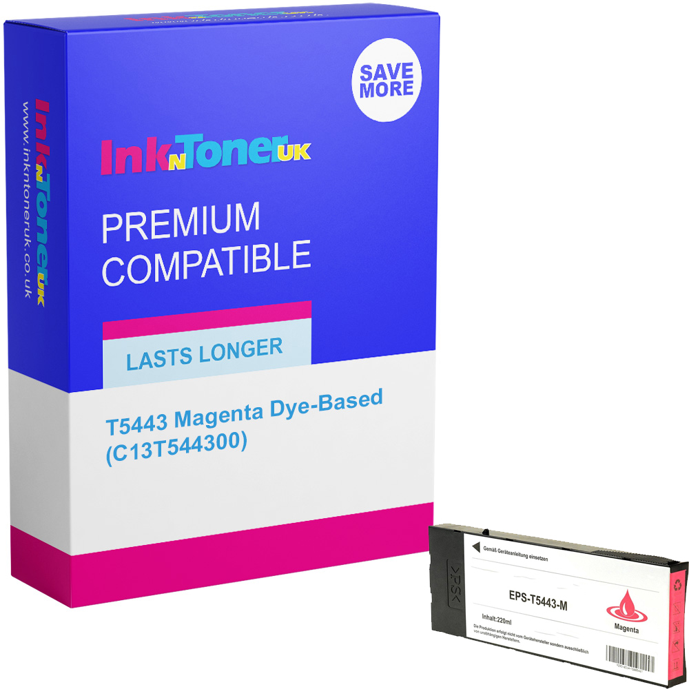 Premium Compatible Epson T5443 Magenta Dye-Based Ink Cartridge (C13T544300)