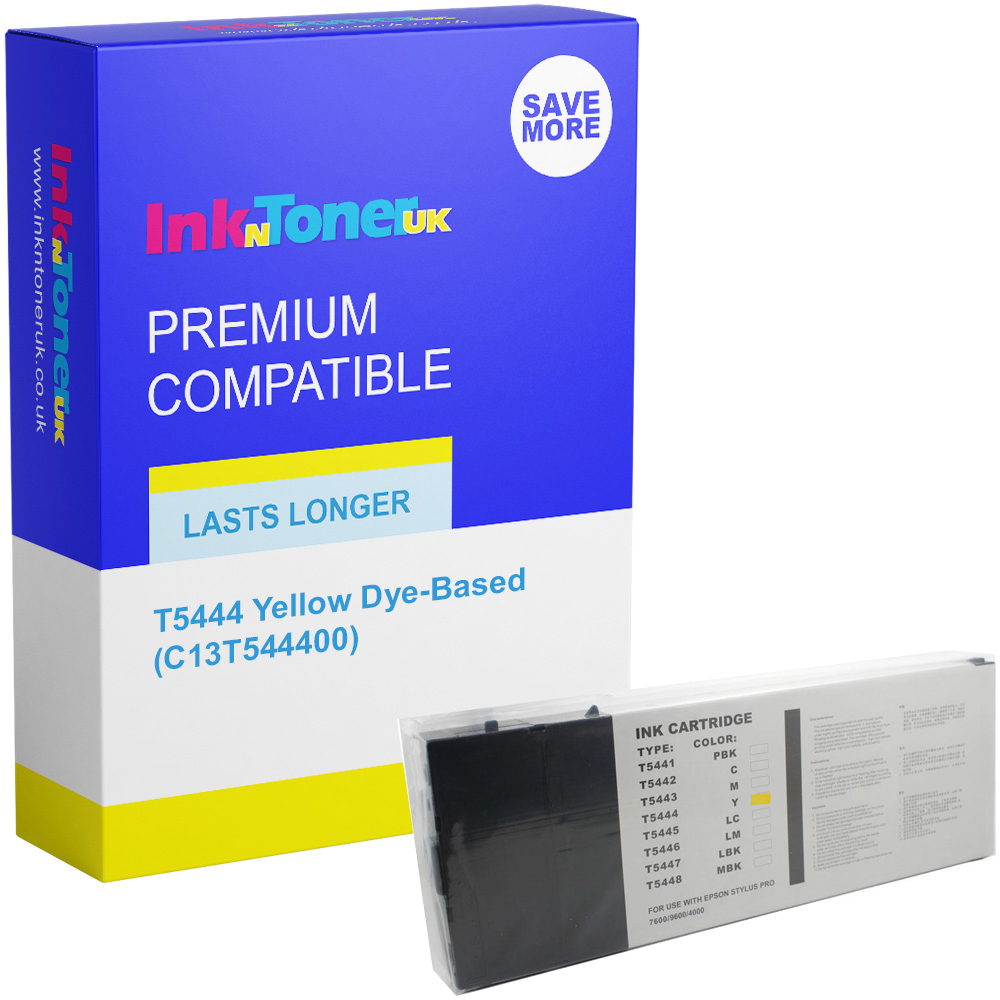 Premium Compatible Epson T5444 Yellow Dye-Based Ink Cartridge (C13T544400)