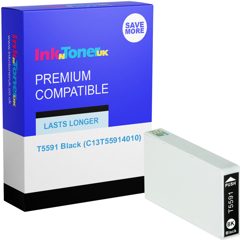 Premium Compatible Epson T5591 Black Ink Cartridge (C13T55914010) Penguin