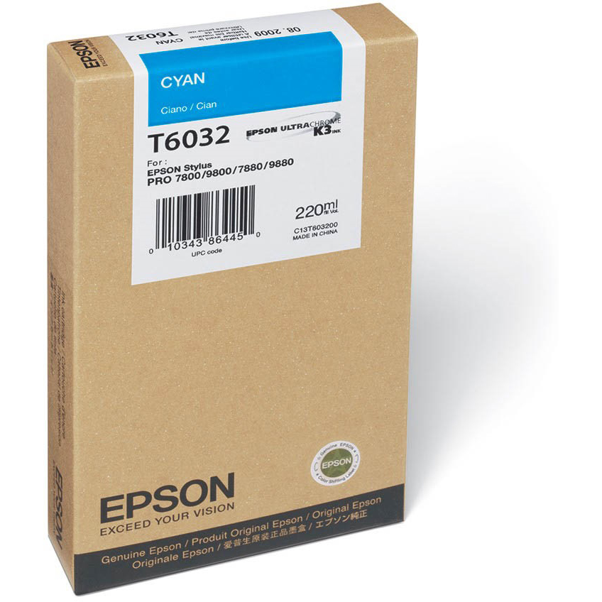 Original Epson T6032 Cyan High Capacity Ink Cartridge (C13T603200)