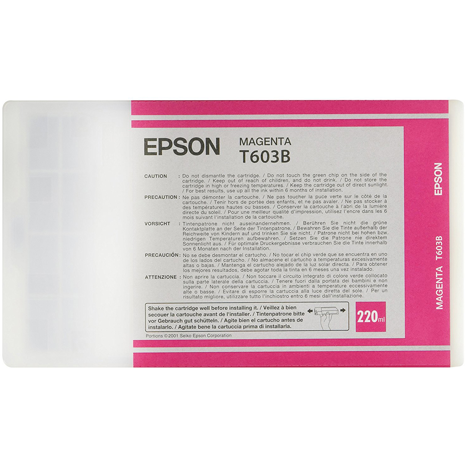 Original Epson T603B Magenta High Capacity Ink Cartridge (C13T603B00)