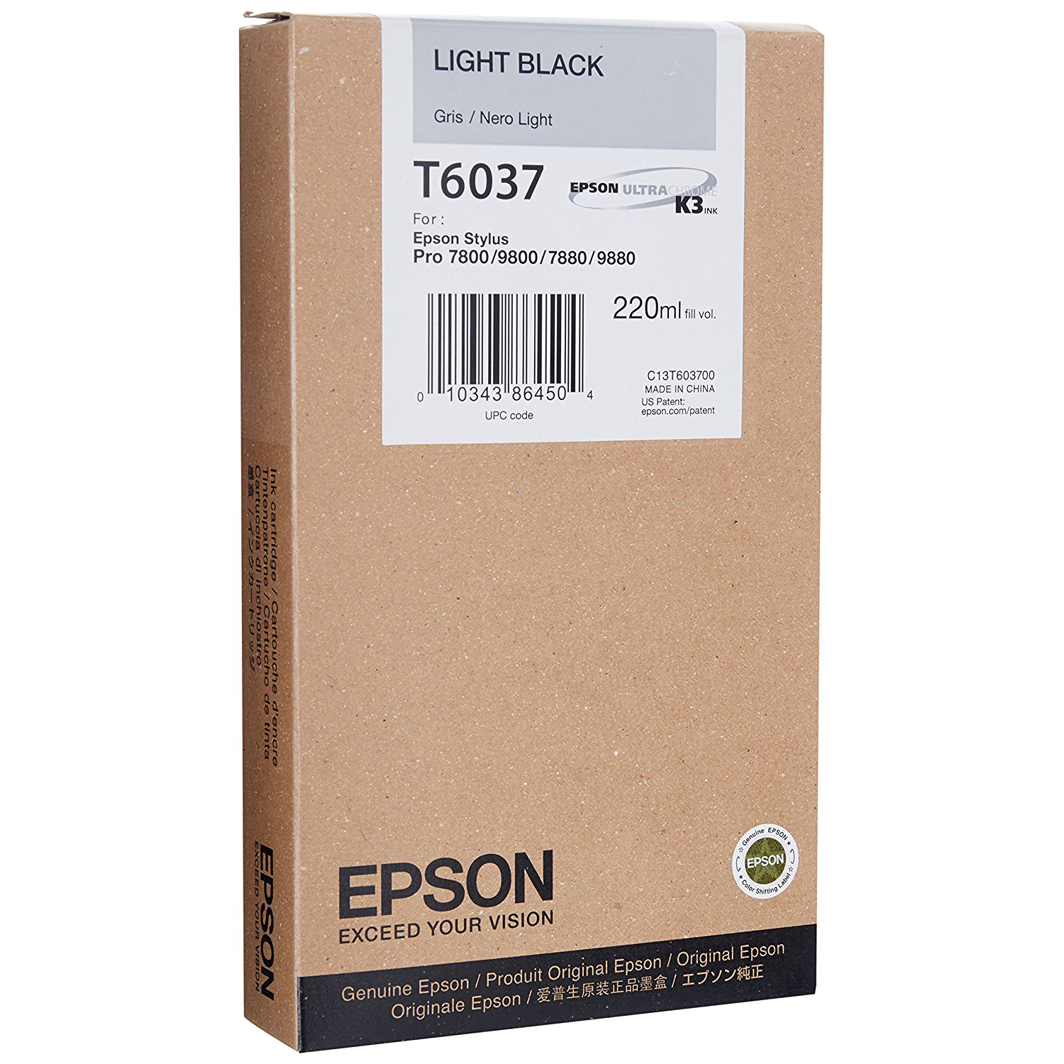 Original Epson T6037 Light Black High Capacity Ink Cartridge (C13T603700)